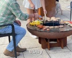 100cm wood fired seated BBQ grill. Perfect for Seated Cooking Ex Display