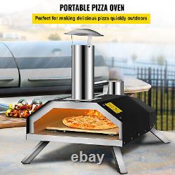 12 Pizza Oven Wood Fired Pellet Portable Tabletop BBQ Smoker Outdoor Garden