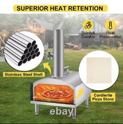 12 Portable Pizza Oven Wood Fired Food Grade Stainless Steel for Outdoor BBQ