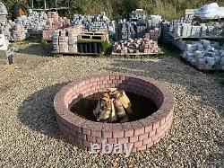 120 cm Fire pit bricks outdoor fire place garden brick heater wood burner granit