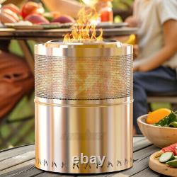 14 Smokeless Fire Pit 304 Stainless Steel Wood Burning Firepit Camping Cooking