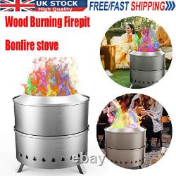 21 Inch Stainless Steel Camping Stove Smokeless Fire Pit Outdoor Wood Burning