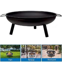 24 Round Fire Pit Folding Patio Garden Bowl Outdoor Camping Heater Log Burner