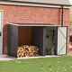 250cm Double Bay Metal Log Store Outdoor Garden Fire Wood & Tools Storage Shed