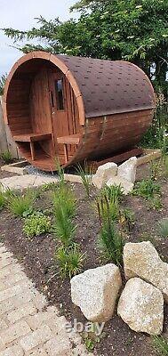 250cm Outdoor Garden Barrel Sauna with Harvia Electric / Wood Fired heater