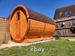 280cm Outdoor Garden Barrel Sauna with Harvia Electric / Wood Fired heater