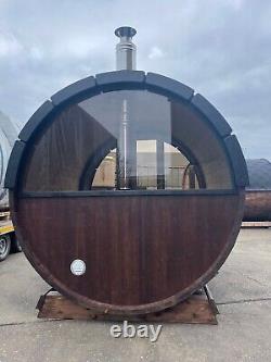 3-4 person barrel sauna With Wood fired Stove