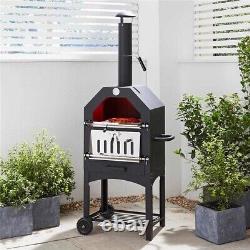 3 in 1 Barbeque BBQ, Smoker & Outdoor Pizza Oven Wood Fired Charcoal Stone Base