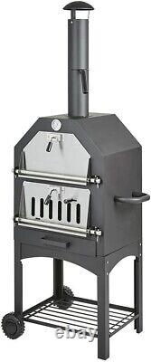 3 in 1 Barbeque BBQ, Smoker & Outdoor Pizza Oven Wood Fired Charcoal Stone Base