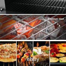 3-in-1 Charcoal Wood Fired Outdoor Pizza Baking Oven BBQ Grill Smoker with Wheel