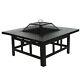 4 In 1 Fire Pit Table Top Bbq Grill & Ice Cooler Garden Patio Heater Log Burner