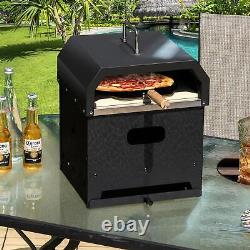 4-in-1 Multipurpose Outdoor Pizza Oven with Pizza Stone, Grill, Fire Pit, Oven