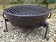40cm Fire Pit Indian Fire Bowl Set / Hand Worked Wrought Iron Indian Kadai