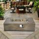 42 Rectangular Cast Wood Fire Pit Table With Glass Stones