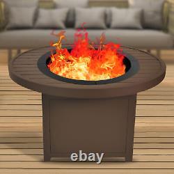 45in Wood-burning Steel Fire Pit Ring Outdoor Heater Fireplace In-Ground Garden
