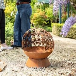 46cm Fuego Fire Globe Garden Firepit Outdoor Heating Fire Wood Burning