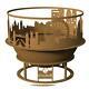 600mm London Skyline Fire Pit Ball Patio Heater, Garden Brazier With Free Cover