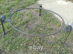 60cm Fire Pit Indian Fire Bowl Set / Hand Worked Wrought Iron Indian Kadai