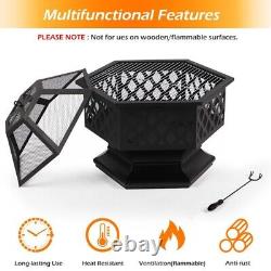 70CM Hexagonal Portable Outdoor Fire Pit Summer BBQ Grill and Fire pit 2 in 1