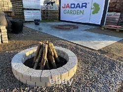78 cm Fire Pit Kit Smokeless Fire Place Concrete Stone Brick BBQ Heater Burner