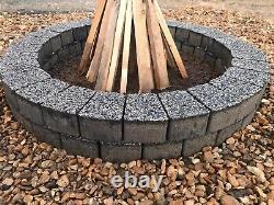 80 cm Fire Pit Bricks concrete stones fire place wood log burner garden heater