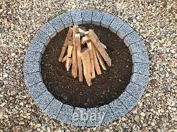 80 cm Fire Pit Bricks concrete stones fire place wood log burner garden heater