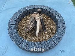 80 cm Fire Pit Bricks concrete stones fire place wood log burner garden heater