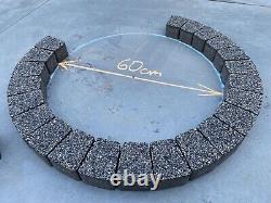 80 cm Fire Pit Bricks concrete stones fire place wood log burner garden heater