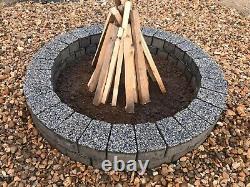 80 cm Fire Pit Bricks concrete stones fire place wood log burner garden heater