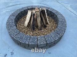 80 cm Fire Pit Bricks concrete stones fire place wood log burner garden heater