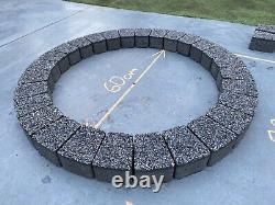 80 cm Fire Pit Bricks concrete stones fire place wood log burner garden heater