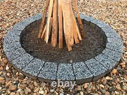 80 cm fire pit ring brick fire place stones concrete garden heater log burner