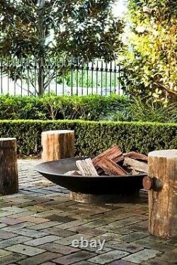 80cm Corten Steel Fire Pit and Water Bowl