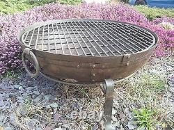 80cm Diameter Indian Kadai Fire Bowl Set Handmade from recycled steel sections