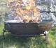 80cm Indian Fire Pit With Stand & Grill Garden Bowl Kadai Large Wrought Iron