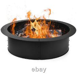 93cm Fire Pit Ring Heavy Duty Thick Fire Pit Liner Solid Steel DIY Wood Burning