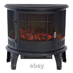 Adjustable Electric Fireplace LED Fire Flame Effect Log Wood Burner Heater Stove
