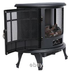 Adjustable Electric Fireplace LED Fire Flame Effect Log Wood Burner Heater Stove