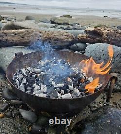 BBQ Fire Pit Kadai Steel Cooking Bowl 60cm Diameter Authentic Hand Made Karai