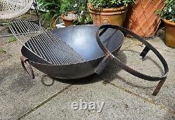 BBQ Fire Pit Kadai Steel Cooking Bowl 60cm Diameter Authentic Hand Made Karai