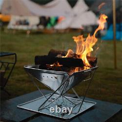 BBQ Firepit Campfire Pit Liftable Wood Burning Barbecue Charcoal Grill Outdoor