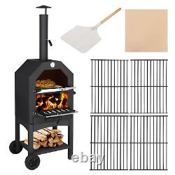 Backyard Outdoor Wood Fired Pizza Oven With Pizza Stone Pizza Peel Grill Rack UK