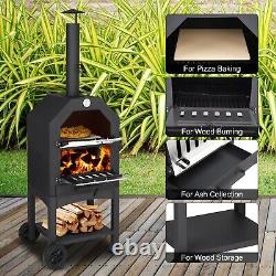 Backyard Outdoor Wood Fired Pizza Oven With Pizza Stone Pizza Peel Grill Rack UK