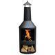 Black Wood Log Burner Woodburner Stove Heat Fireplace Burning Fire Resistant