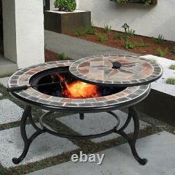 Bonfire Fire Pit Brazier Outdoor Table Stove Party Heater Mesh Cover Poker Grill