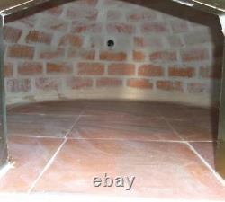 Brick Wood Fired Outdoor Pizza Oven 100cm White Deluxe model Wooden- BBQ Quality