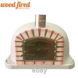 Brick outdoor wood fired Pizza oven 100cm Deluxe extra stone orange arch