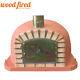 Brick Outdoor Wood Fired Pizza Oven 100cm Deluxe Extra Terracotta Orange Arch