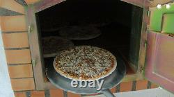 Brick outdoor wood fired Pizza oven 100cm Deluxe-stone with chim and cap