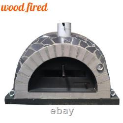 Brick outdoor wood fired Pizza oven 100cm Pro italian black ceramic package